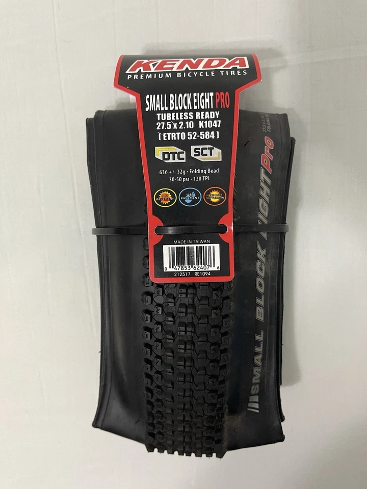 KENDA Small Block 8 Pro Tire 27.5 X 2.1 DTC and Ksct Folding Bead Black