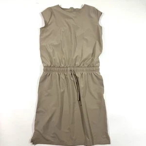 Albion Going Places Kleid gesmokte Taille beige gestromt Größe M - Bild 1 von 6
