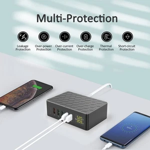 USB Charging Station 6-Port 65W QC3.0 USB Charger Station Multi Ports USB-A TDW - Picture 1 of 9