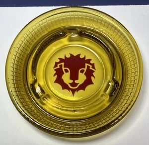"Cenicero redondo vintage Red Lion ámbar 5"" restaurante casino bar plato de baratija" - Imagen 1 de 5