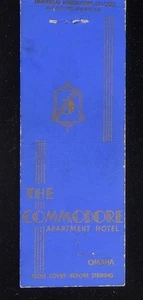 1940s The Commodore Apartment Hotel Omaha NE Douglas Co Matchbook Nebraska - Picture 1 of 2