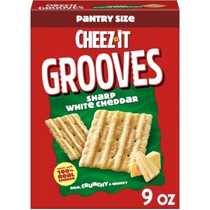 Cheez-It Grooves Crunchy Cheese Crackers, Snack Crackers, Lunch Snacks, Sharp... - Picture 1 of 9