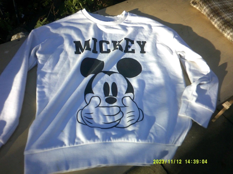 Disney Mickey white lightweight Sweatshirt UK size 8 - Image 1 of 1