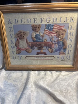 D. Eavenson 88 - Impresión artística enmarcada de osos de peluche patrióticos 13" x 16" Foto 1 de 4