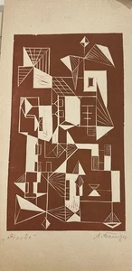 litografia AVGUST CERNIGOJ "STAVBE" firmata in basso a matita - Imagen 1 de 6