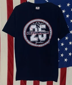New York Yankees 1999 World Series Champions Shirt Blue Mens Medium EUC - Picture 1 of 3