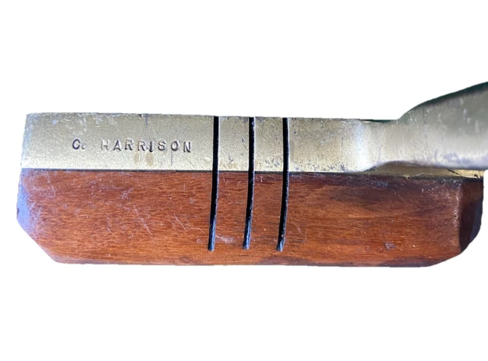 Otey Crisman 3HWL C. Harrison Engraved Walnut Blade Putter LH 35” Hickory Shaft - Image 1 of 4