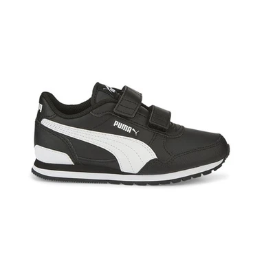 Zapatillas informales negras PUMA St Runner V3 de cuero sin cordones para niños pequeños 3849 Foto 1 de 4
