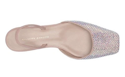 ¡NUEVO! Giuseppe Zanotti E050001 Soporte de Cristal de Swarovski Diapositivas Planas 39 talla 8-8,5 Foto 1 de 4