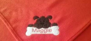 Personalised pet/baby blanket, cat, dog, embroidered name accessories, gift - Picture 1 of 12