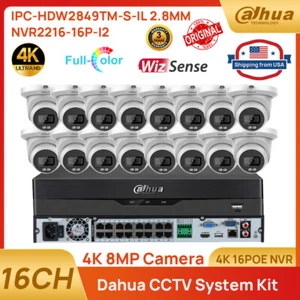 Dahua 4K 16ch 16POE CCTV System 8MP Full Color WizSense Dual Light IP Camera Lot - Picture 1 of 23