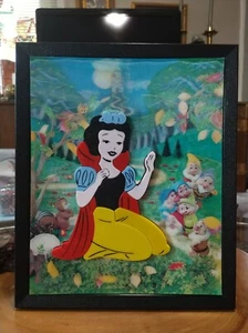 Vintage 1950s Snow White & 7 Dwarves plastic 3D tray puzzle. Disney - Picture 1 of 9