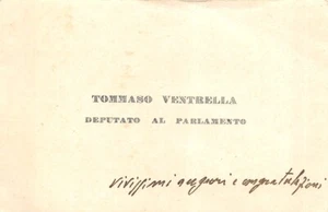 20-35B) BIGLIETTO TOMMASO VENTRELLA DEPUTATO AL PARLAMENTO - Bild 1 von 2