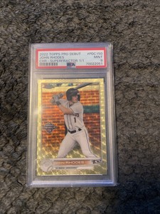 2022 TOPPS PRO DEBUT CHROME 1/1 SUPERFRACTOR JOHN RHODES SHOREBIRDS   PSA 9