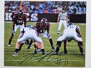 Aaron Rouse Xavier Adibi Virginia Tech Hokies Dual Signed 8x10 - Picture 1 of 6