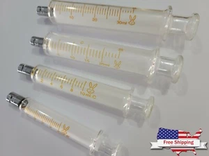 5 mL 10 ml 20 mL 30 mL GLASS SYRINGE LUER LOCK TIP / SLIP TIP DISPENSER NEW USA - Picture 1 of 5