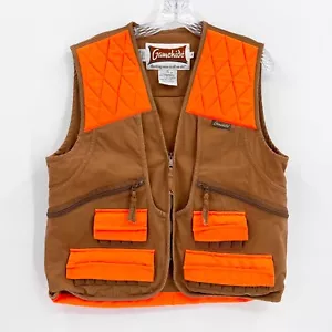 GAMEHIDE Youth Sz XL Brown & Orange Full-Zip Hunting Utility Front Loader Vest - Picture 1 of 10