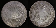 1861 Mo CH Mexico FIRST REPUBLIC 8 Reales Early REPUBLICA MEXICANA Silver Coin