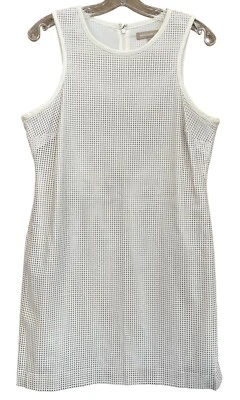 Vestido Banana Republic para mujer 12P blanco corte láser PU cuello redondo cuero bohemio Foto 1 de 4