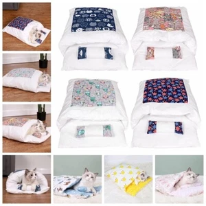 Removable Dog Cat Bed Cat Sleeping Bag Sofas Mat Warm Cat House Small Pet Bed - Picture 1 of 17