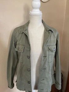 American Eagle Women’s Distressed Field Jacket Olive Green Size Small - Picture 1 of 9
