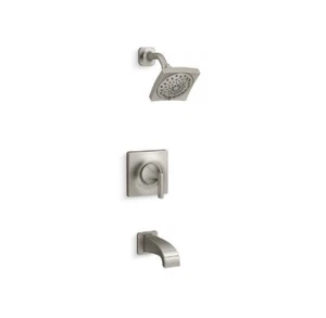 KOHLER 1-Handle 3-Spray Tub & Shower Faucet Brushed Nickel W/Valve SOME SCRATCHE - Picture 1 of 18