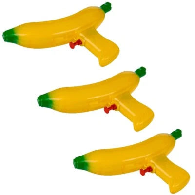 OUT OF THE BLUE 3x Wasserpistole Wasser-Pistole Spritzpistole Water Pistol Kanone, Banane, 19 cm