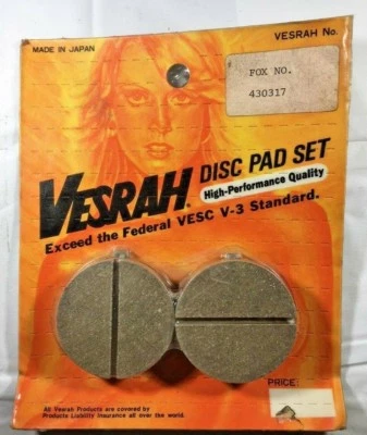 NOS VESRAH / FOX 430317 MOTORCYCLE  BRAKE PAD SET SUZUKI GS550 650 750 850 1000 - Image 1 of 4