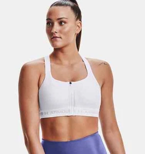 UNDER ARMOUR Damen High Impact Racerback Reißverschluss Sport BH weiß Größe wählbar - Bild 1 von 4