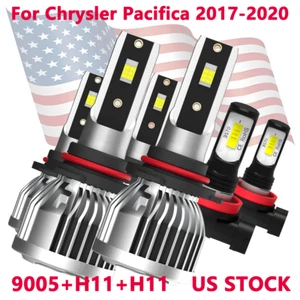 9005 H11 H11 For Chrysler Pacifica 2017-2020 LED Headlight Fog Light Bulbs Kit - Picture 1 of 8