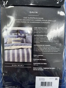 2 Ralph Lauren "GAVIN" Indigo einfarbig blau Euro Schein 100 % LEINEN neu mit Etikett $ 340 - Bild 1 von 3