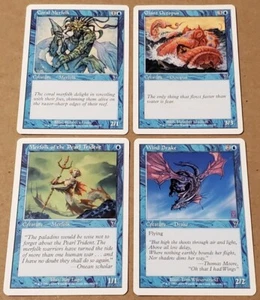 Magic The Gathering Lote 4 Coral Merfolk Pera Tridente Pulpo Wind Drake Magic The Gathering Magic The Gathering - Imagen 1 de 6