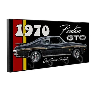 1970 Pontiac GTO Muscle Car Wood Key Hanger Pet Leash Holder - Picture 1 of 7