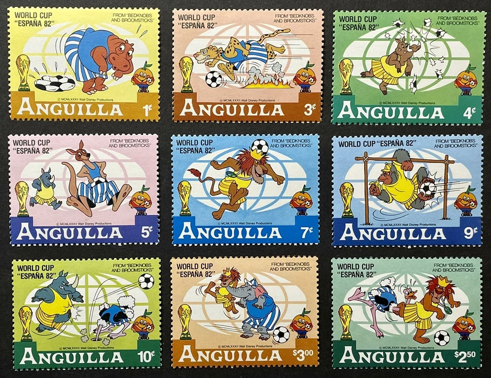 SELLOS ANGUILA DISNEY COPA MUNDIAL FÚTBOL ESPAÑA 1982 MNH ANIMALES SALVAJES DIBUJOS ANIMADOS 1 Foto 1 de 1