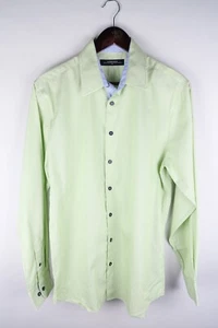 Lindbergh Men Casual Shirt Green Striped Cotton size M - Picture 1 of 6