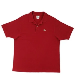 Herren Lacoste Grau Performance Kurzarm Golf Polo Shirt Rot Euro Größe 7 2XL  - Bild 1 von 8