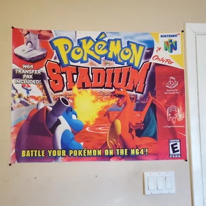 Pokemon Stadium 64 2x3 Fuß Tapestry ⚡ Retro Nintendo 64 Banner Wand Flagge N64 - Bild 1 von 9