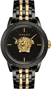Versace VERD01119 Palazzo Empire gold black Stainless Steel Men's Watch NEW