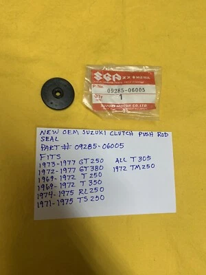 Sello de varilla de empuje de embrague OEM SUZUKI GT250, GT380, RL250, TS250 (09285-06005) AHRMA Foto 1 de 4