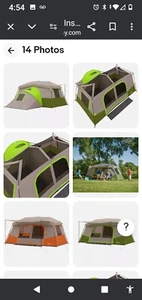 Instant Cabin Tent with Private Room - Orange/Gray - Picture 1 of 8