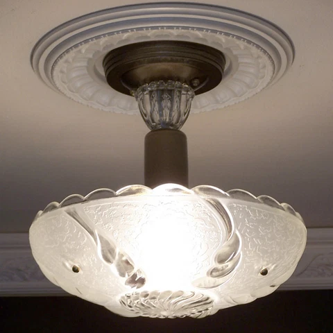 700a Antique 1930s 40s CEILING LIGHT Art Deco fixture lamp chandelier fixture Cover