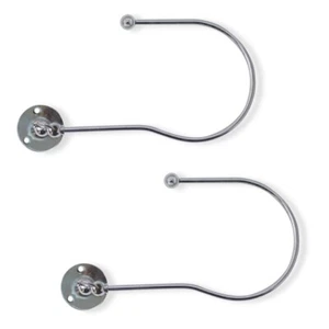 Cosmo Matt Chrome Swing curtain holdbacks, embraces cord ties x 2 - Picture 1 of 2