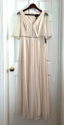 Adrianna Papell By Anthropologie Tulle Ivory Cream Gown Sz 4 NWT Free Ship - Image 1 of 4