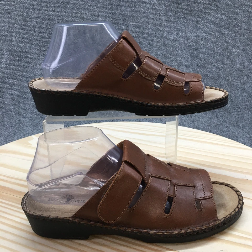 Duck Head Sandals Womens 10 M Casual Comfort Slip On Wedge Slide Brown Leather - Image 1 of 4