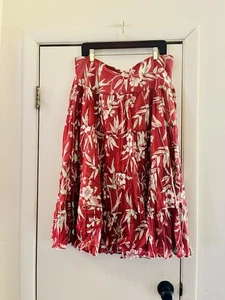 Chaps Ralph Lauren Baumwolle Prairie Tropical Beachy Hippie Boho Midi Rock XL - Bild 1 von 5