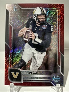 2025 Bowman Chrome U - RED SHIMMER #190 Diego Pavia 1st 5/5 - Picture 1 of 2