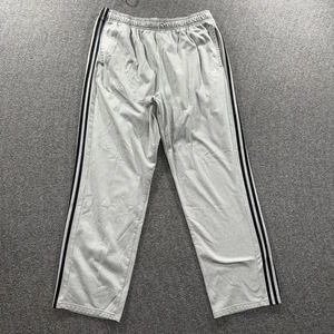 Adidas Pants Mens 2XL Gray Black Three Stripe Athletic Track AJ3951 Polyester - Picture 1 of 11