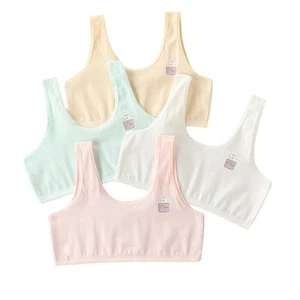4pcs Puberty Girls Cotton Sport Training Bra Teenage Underwear Top Vest 9-15Y - Picture 1 of 10