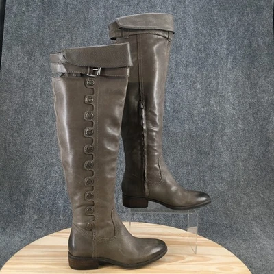 Sam Edelman Boots Womens 6M Pierce Tall Riding Over The Knee Gray Leather Casual - Image 1 of 4