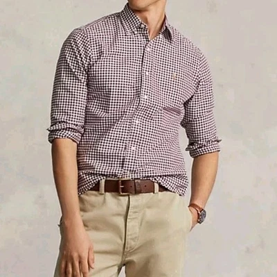 Polo Ralph Lauren Classic Fit Gingham Oxford Shirt Size L Button Cotton  - Image 1 of 4
